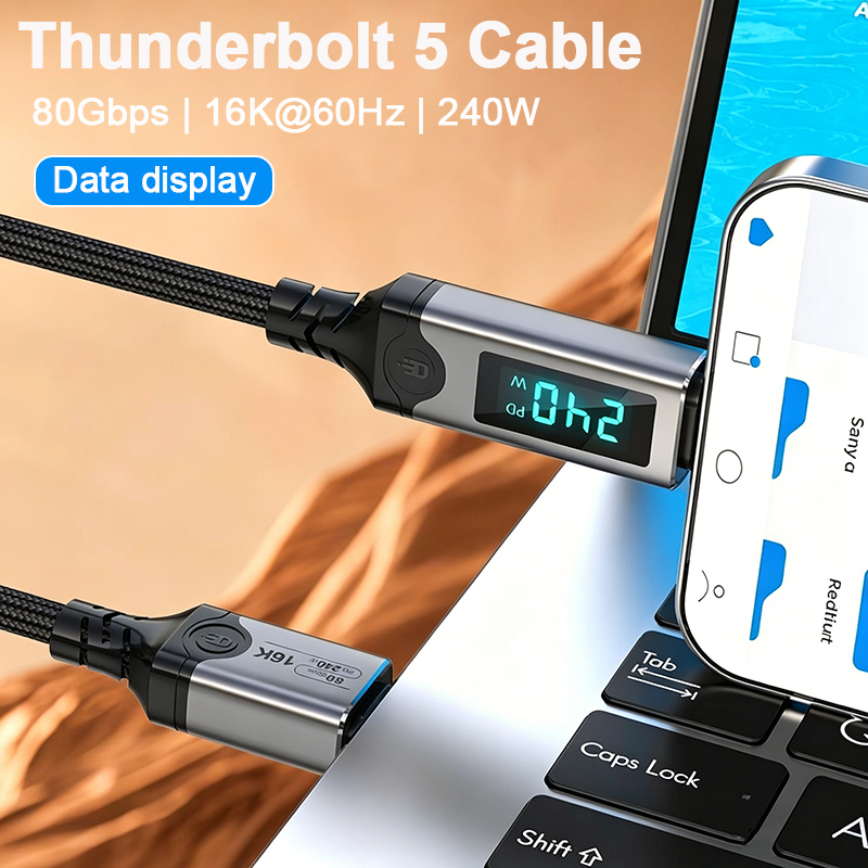 Home Security Robots - PD240W Schnelllade-Thunderbolt-5-USB-Typ-C-Kabel 80Gbps Datenübertragung 16K/8K Video-Kabel